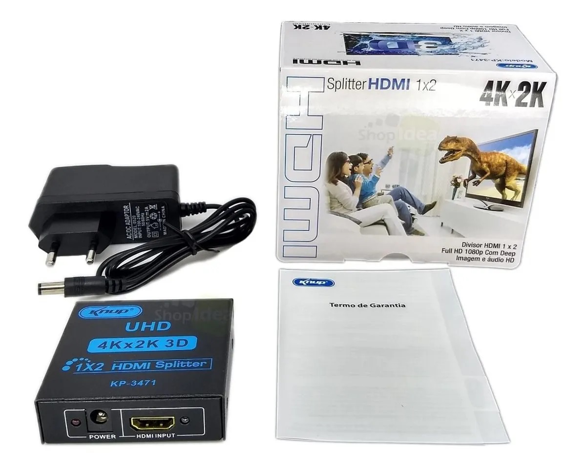 Clique Aqui para Comprar Splitter Knup Hdmi 1 Entrada e 2 Saídas